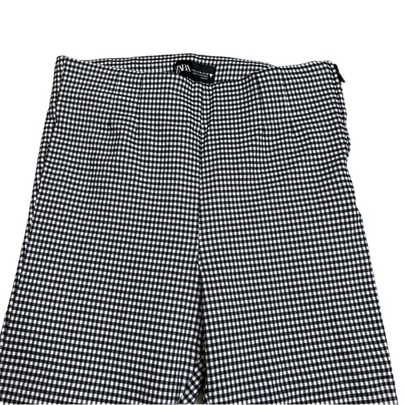 Zara Black and White Check Gingham High Rise Pants size Medium - Picture 4 of 6